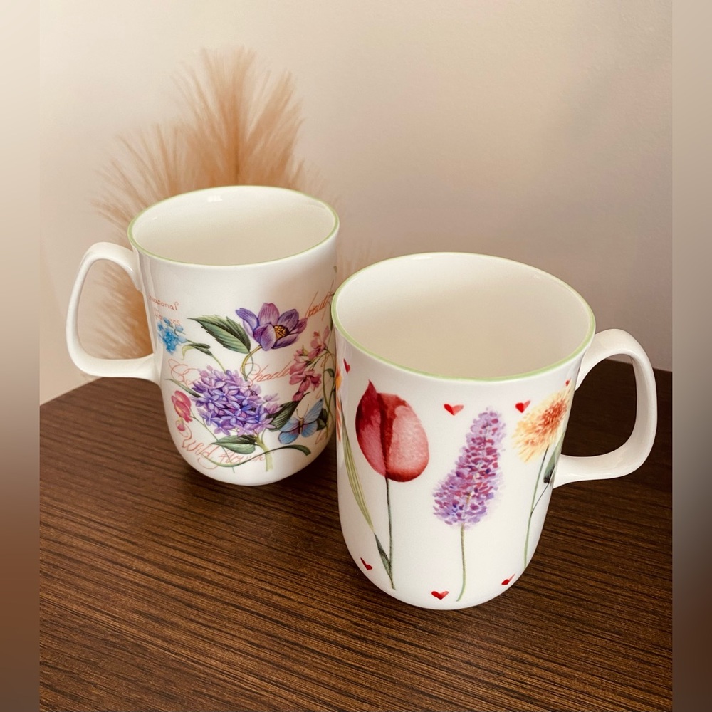 Elegant Rose of England Fine Bone China Coffee Tea Cups